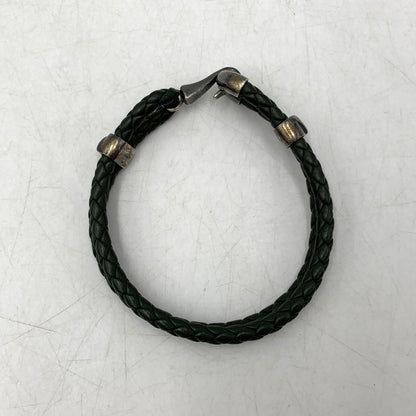 【中古品】【メンズ/レディース】 BOTTEGA VENETA ボッテガヴェネタ AG925 イントレチャート ブレスレット アクセサリー 182-260720-ya-13-izu カラー：グリーン系 万代Net店