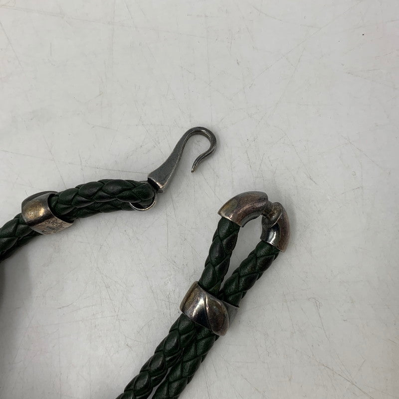 【中古品】【メンズ/レディース】 BOTTEGA VENETA ボッテガヴェネタ AG925 イントレチャート ブレスレット アクセサリー 182-260720-ya-13-izu カラー：グリーン系 万代Net店
