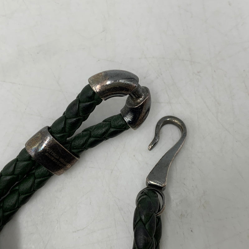 【中古品】【メンズ/レディース】 BOTTEGA VENETA ボッテガヴェネタ AG925 イントレチャート ブレスレット アクセサリー 182-260720-ya-13-izu カラー：グリーン系 万代Net店
