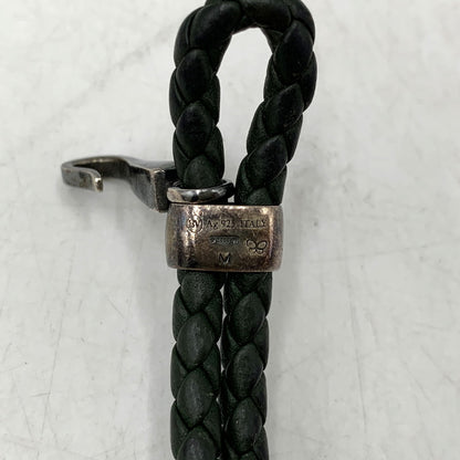 【中古品】【メンズ/レディース】 BOTTEGA VENETA ボッテガヴェネタ AG925 イントレチャート ブレスレット アクセサリー 182-260720-ya-13-izu カラー：グリーン系 万代Net店