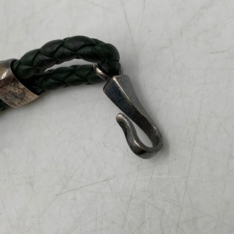 【中古品】【メンズ/レディース】 BOTTEGA VENETA ボッテガヴェネタ AG925 イントレチャート ブレスレット アクセサリー 182-260720-ya-13-izu カラー：グリーン系 万代Net店