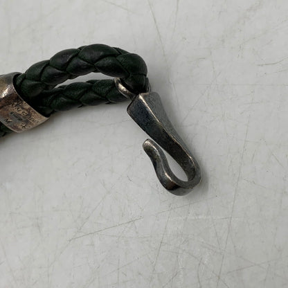 【中古品】【メンズ/レディース】 BOTTEGA VENETA ボッテガヴェネタ AG925 イントレチャート ブレスレット アクセサリー 182-260720-ya-13-izu カラー：グリーン系 万代Net店