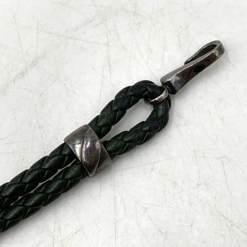 【中古品】【メンズ/レディース】 BOTTEGA VENETA ボッテガヴェネタ AG925 イントレチャート ブレスレット アクセサリー 182-260720-ya-13-izu カラー：グリーン系 万代Net店