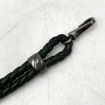 【中古品】【メンズ/レディース】 BOTTEGA VENETA ボッテガヴェネタ AG925 イントレチャート ブレスレット アクセサリー 182-260720-ya-13-izu カラー：グリーン系 万代Net店