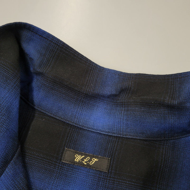 【中古品】【メンズ】 WILD LIFE TAILOR ADAM ET ROPE ワイルドライフテーラーアダムエロペ RAYON OMBRE CHECK OPEN COLLAR LS SHIRT GPG-53020-B レーヨン オンブレチェック オープンカラー 長袖シャツ 140-260723-as-18-izu サイズ：M カラー：ブルー×ブラック 万代Net店