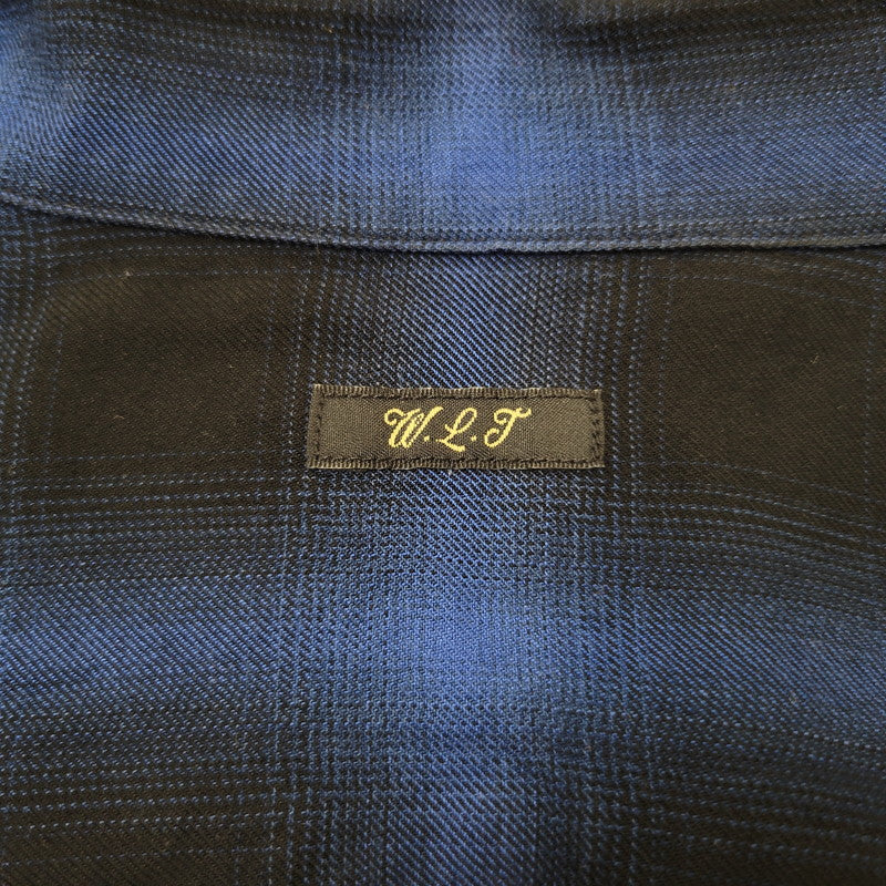 【中古品】【メンズ】 WILD LIFE TAILOR ADAM ET ROPE ワイルドライフテーラーアダムエロペ RAYON OMBRE CHECK OPEN COLLAR LS SHIRT GPG-53020-B レーヨン オンブレチェック オープンカラー 長袖シャツ 140-260723-as-18-izu サイズ：M カラー：ブルー×ブラック 万代Net店