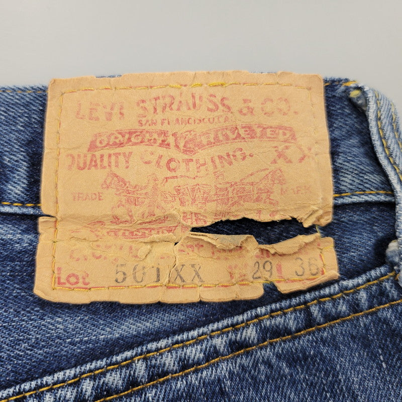 【現状渡し品】【メンズ】 Levi's リーバイス BIG E 501XX DENIM PANTS 501-0003 デニムパンツ ジーンズ 刻印555 USA製 1955復刻 セルビッチ Vステッチ 157-260720-as-17-izu サイズ：29×36 カラー：インディゴ 万代Net店