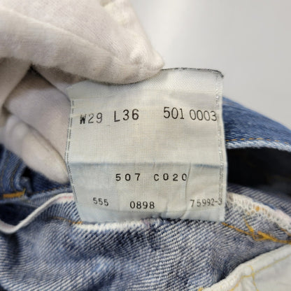 【現状渡し品】【メンズ】 Levi's リーバイス BIG E 501XX DENIM PANTS 501-0003 デニムパンツ ジーンズ 刻印555 USA製 1955復刻 セルビッチ Vステッチ 157-260720-as-17-izu サイズ：29×36 カラー：インディゴ 万代Net店