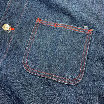 【中古品】【メンズ】 POINTER ポインター US別注 USA製 RED STITCH CRAZY POCKET DENIM COVER ALL クレイジー ポケット デニム カバーオール アウター 145-260720-kh-02-izu サイズ：3XL カラー：インディゴ 万代Net店