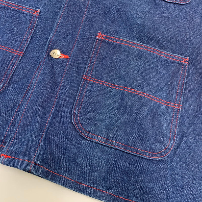 【中古品】【メンズ】 POINTER ポインター US別注 USA製 RED STITCH CRAZY POCKET DENIM COVER ALL クレイジー ポケット デニム カバーオール アウター 145-260720-kh-02-izu サイズ：3XL カラー：インディゴ 万代Net店