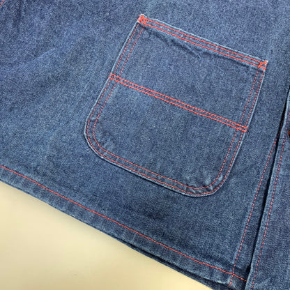【中古品】【メンズ】 POINTER ポインター US別注 USA製 RED STITCH CRAZY POCKET DENIM COVER ALL クレイジー ポケット デニム カバーオール アウター 145-260720-kh-02-izu サイズ：3XL カラー：インディゴ 万代Net店