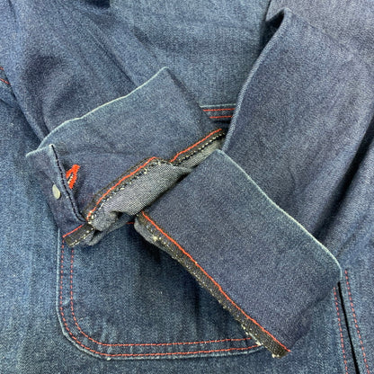 【中古品】【メンズ】 POINTER ポインター US別注 USA製 RED STITCH CRAZY POCKET DENIM COVER ALL クレイジー ポケット デニム カバーオール アウター 145-260720-kh-02-izu サイズ：3XL カラー：インディゴ 万代Net店