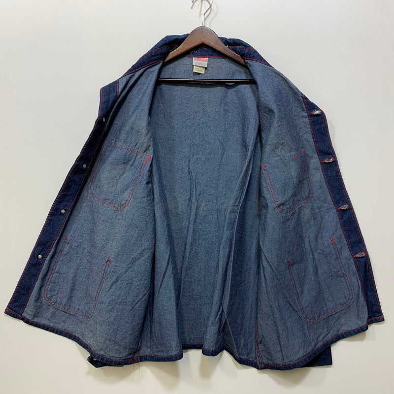 【中古品】【メンズ】 POINTER ポインター US別注 USA製 RED STITCH CRAZY POCKET DENIM COVER ALL クレイジー ポケット デニム カバーオール アウター 145-260720-kh-02-izu サイズ：3XL カラー：インディゴ 万代Net店