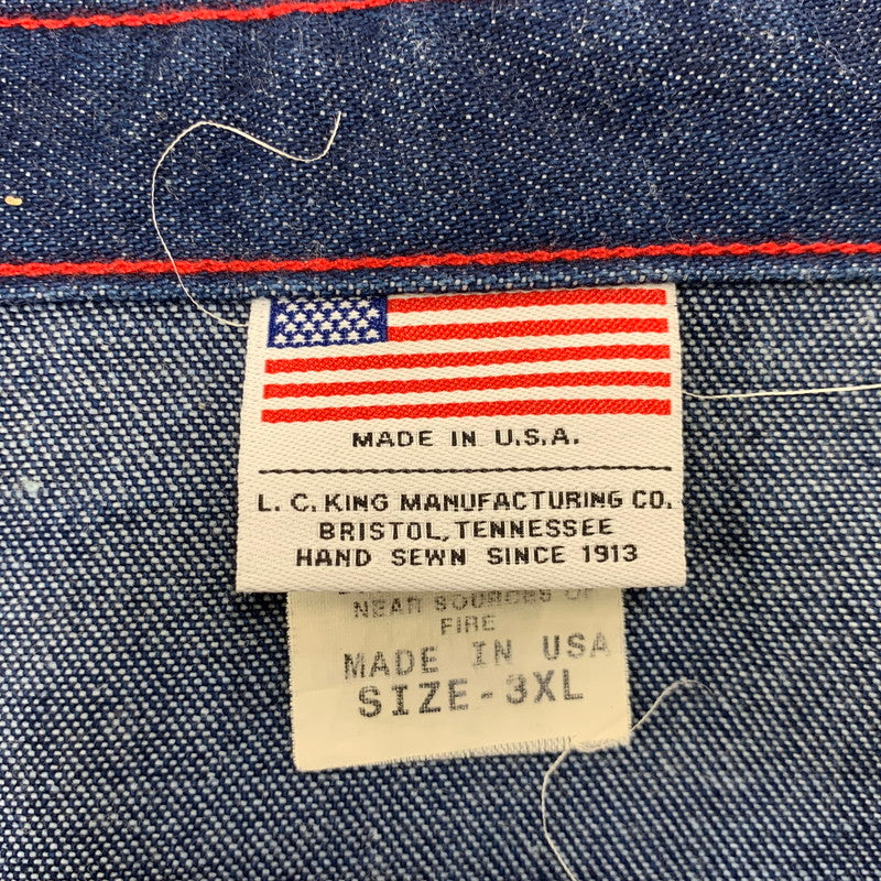 【中古品】【メンズ】 POINTER ポインター US別注 USA製 RED STITCH CRAZY POCKET DENIM COVER ALL クレイジー ポケット デニム カバーオール アウター 145-260720-kh-02-izu サイズ：3XL カラー：インディゴ 万代Net店