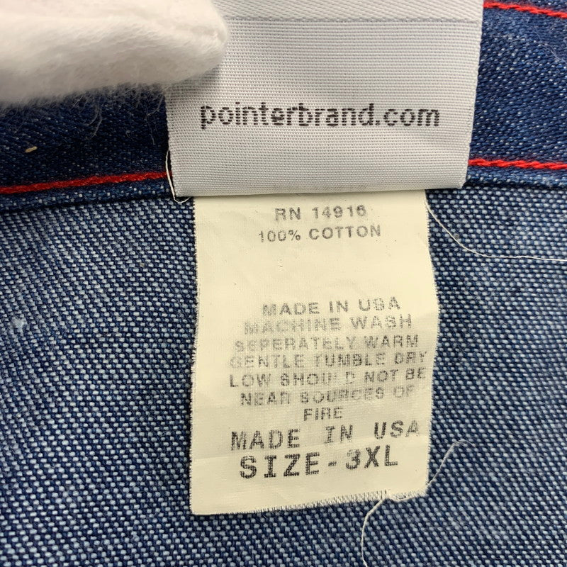 【中古品】【メンズ】 POINTER ポインター US別注 USA製 RED STITCH CRAZY POCKET DENIM COVER ALL クレイジー ポケット デニム カバーオール アウター 145-260720-kh-02-izu サイズ：3XL カラー：インディゴ 万代Net店