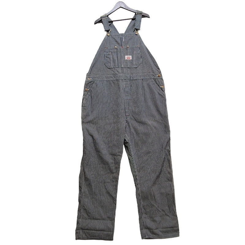 【中古品】【メンズ】 ROUND HOUSE ラウンドハウス HICKORY OVERALLS LOT45 ヒッコリー オーバーオール USA製 156-260720-as-30-izu サイズ：46×32 カラー：ネイビー×ホワイト 万代Net店