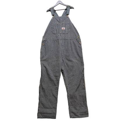 【中古品】【メンズ】 ROUND HOUSE ラウンドハウス HICKORY OVERALLS LOT45 ヒッコリー オーバーオール USA製 156-260720-as-30-izu サイズ：46×32 カラー：ネイビー×ホワイト 万代Net店
