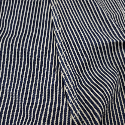 【中古品】【メンズ】 ROUND HOUSE ラウンドハウス HICKORY OVERALLS LOT45 ヒッコリー オーバーオール USA製 156-260720-as-30-izu サイズ：46×32 カラー：ネイビー×ホワイト 万代Net店