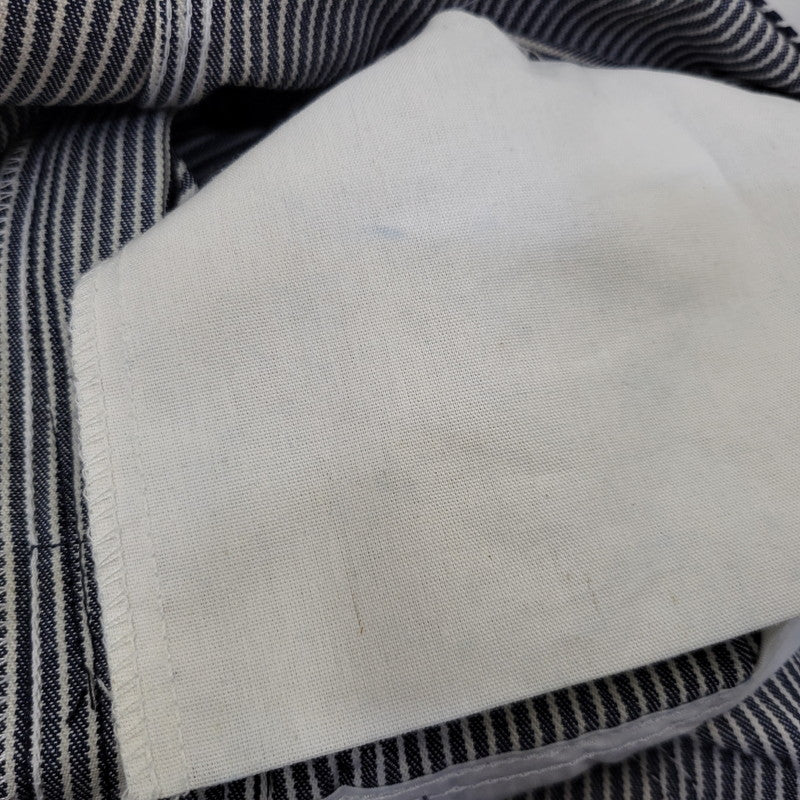 【中古品】【メンズ】 ROUND HOUSE ラウンドハウス HICKORY OVERALLS LOT45 ヒッコリー オーバーオール USA製 156-260720-as-30-izu サイズ：46×32 カラー：ネイビー×ホワイト 万代Net店