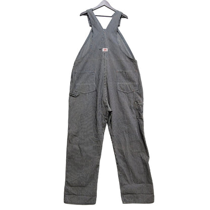 【中古品】【メンズ】 ROUND HOUSE ラウンドハウス HICKORY OVERALLS LOT45 ヒッコリー オーバーオール USA製 156-260720-as-30-izu サイズ：46×32 カラー：ネイビー×ホワイト 万代Net店