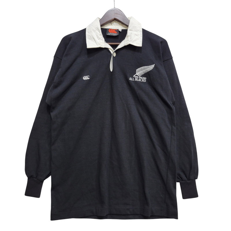 【中古品】【メンズ】 CANTERBURY カンタベリー ALLBLACKS LAGER SHIRT オールブラックス ラガーシャツ 長袖 オーストラリア製 146-260723-as-16-izu サイズ：M カラー：ブラック 万代Net店