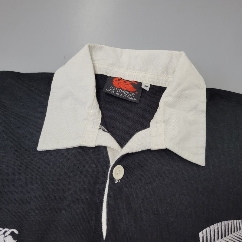 【中古品】【メンズ】 CANTERBURY カンタベリー ALLBLACKS LAGER SHIRT オールブラックス ラガーシャツ 長袖 オーストラリア製 146-260723-as-16-izu サイズ：M カラー：ブラック 万代Net店