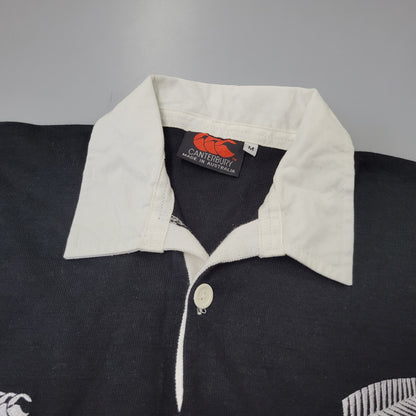 【中古品】【メンズ】 CANTERBURY カンタベリー ALLBLACKS LAGER SHIRT オールブラックス ラガーシャツ 長袖 オーストラリア製 146-260723-as-16-izu サイズ：M カラー：ブラック 万代Net店