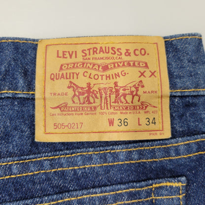 【中古品】【メンズ】 Levi's リーバイス 505 DENIM PANTS 505-0217 デニムパンツ ジーンズ 刻印525 USA製 157-260720-as-20-izu サイズ：36×34 カラー：インディゴ 万代Net店