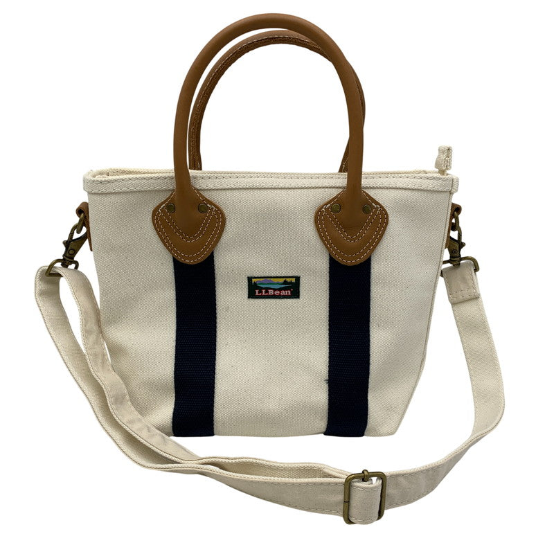 【中古品】【メンズ/レディース】 L.L.BEAN エルエルビーン LEATHER HANDLE KATAHDIN BOAT AND TOTE レザー ハンドル カタディン ボート アンド トート カバン バッグ 188-260721-kh-07-izu カラー：アイボリー 万代Net店