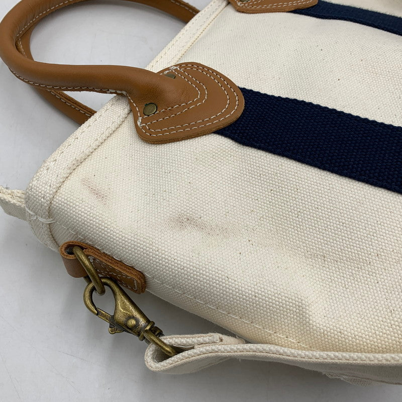【中古品】【メンズ/レディース】 L.L.BEAN エルエルビーン LEATHER HANDLE KATAHDIN BOAT AND TOTE レザー ハンドル カタディン ボート アンド トート カバン バッグ 188-260721-kh-07-izu カラー：アイボリー 万代Net店