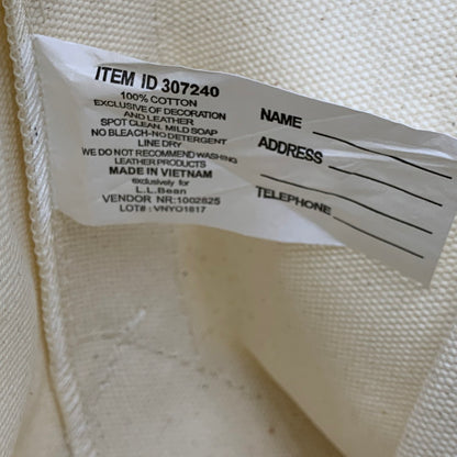 【中古品】【メンズ/レディース】 L.L.BEAN エルエルビーン LEATHER HANDLE KATAHDIN BOAT AND TOTE レザー ハンドル カタディン ボート アンド トート カバン バッグ 188-260721-kh-07-izu カラー：アイボリー 万代Net店