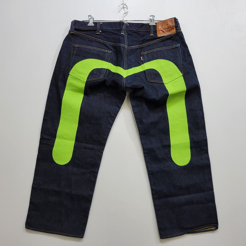 【中古品】【メンズ】 EVISU エヴィス PAINT DENIM PANTS NO1 SPECIAL LOT2000 17OZ ペイントデニムパンツ ジーンズ 156-260720-as-24-izu サイズ：46×32 カラー：インディゴ 万代Net店