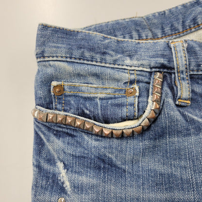 【中古品】【レディース】 HYSTERIC GLAMOUR ヒステリックグラマー STUDS DENIM PANTS スタッズ デニムパンツ ジーンズ 168-260723-as-20-izu サイズ：S カラー：インディゴ 万代Net店