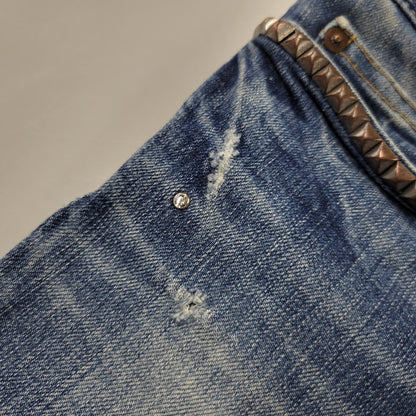 【中古品】【レディース】 HYSTERIC GLAMOUR ヒステリックグラマー STUDS DENIM PANTS スタッズ デニムパンツ ジーンズ 168-260723-as-20-izu サイズ：S カラー：インディゴ 万代Net店