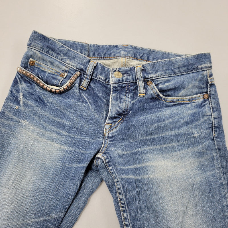 【中古品】【レディース】 HYSTERIC GLAMOUR ヒステリックグラマー STUDS DENIM PANTS スタッズ デニムパンツ ジーンズ 168-260723-as-20-izu サイズ：S カラー：インディゴ 万代Net店