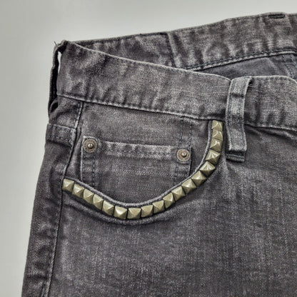 【中古品】【レディース】 HYSTERIC GLAMOUR ヒステリックグラマー STUDS BLACK DENIM PANTS 0142AP09 スタッズ ブラック デニムパンツ ジーンズ 168-260723-as-19-izu サイズ：M カラー：ブラック 万代Net店