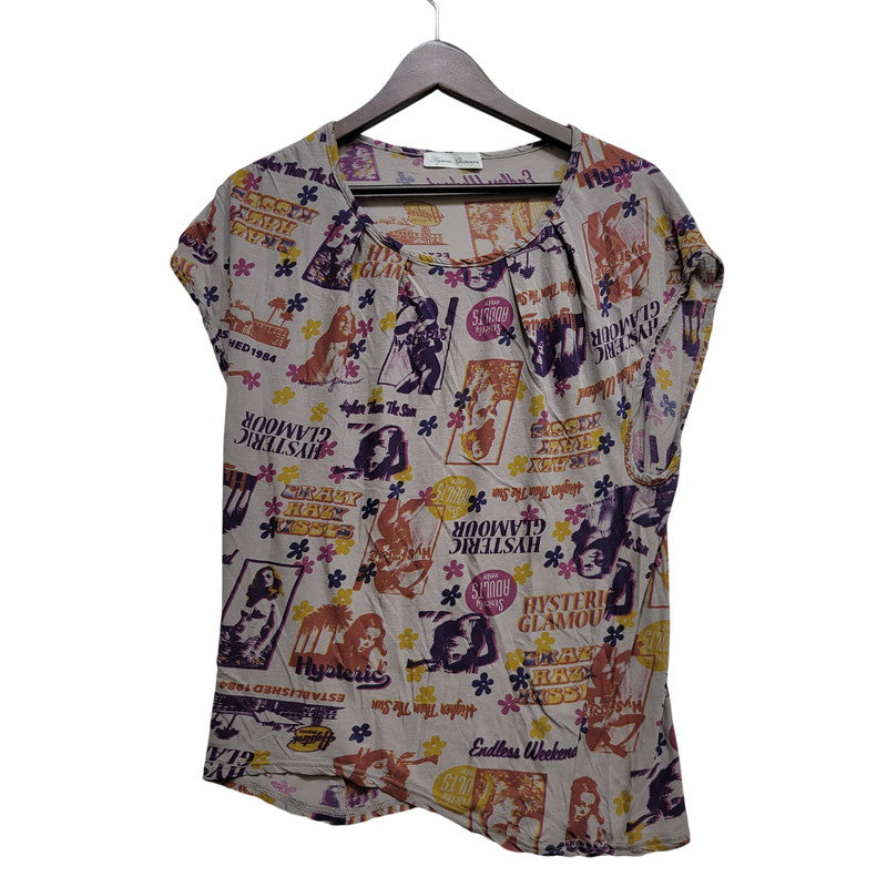 【中古品】【レディース】 HYSTERIC GLAMOUR ヒステリックグラマー SEE-THROUGH TOPS 0132CT08 シースルー トップス 168-260723-as-14-izu サイズ：FREE カラー：グレー系 万代Net店