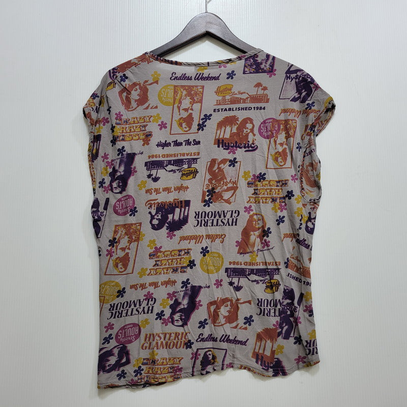 【中古品】【レディース】 HYSTERIC GLAMOUR ヒステリックグラマー SEE-THROUGH TOPS 0132CT08 シースルー トップス 168-260723-as-14-izu サイズ：FREE カラー：グレー系 万代Net店