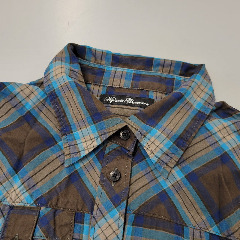 【中古品】【レディース】 HYSTERIC GLAMOUR ヒステリックグラマー CHECK SS SHIRT 2AH-1690 チェック ショートスリーブ シャツ 半袖 168-260723-as-15-izu サイズ：FREE カラー：マルチカラー 万代Net店