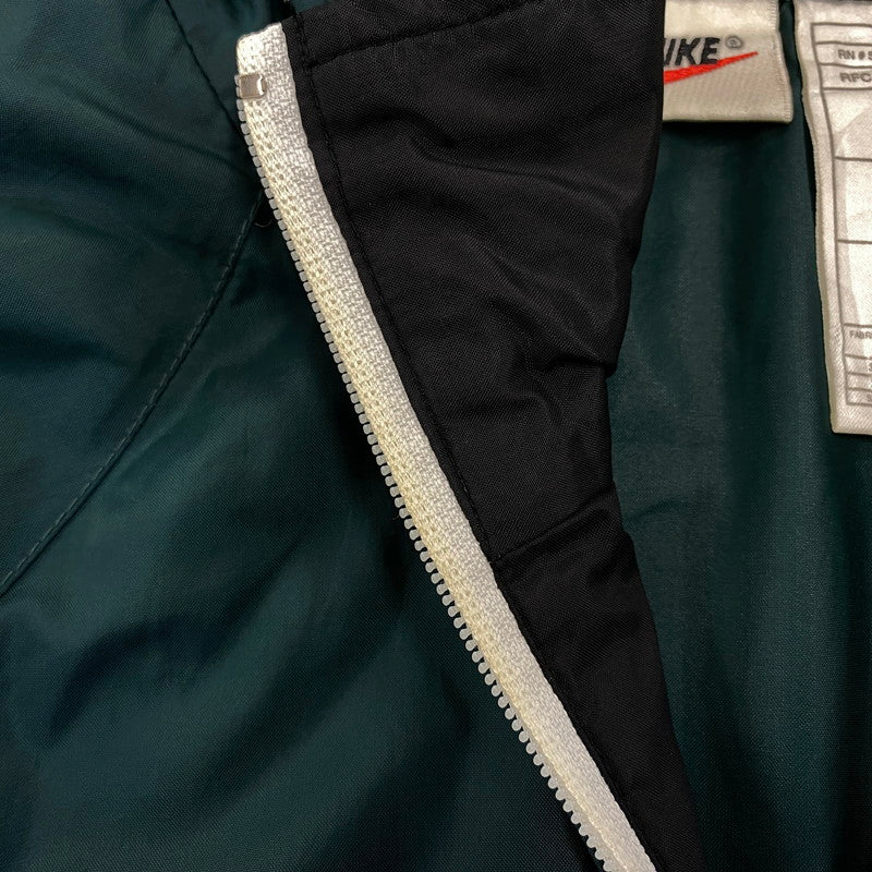 【中古品】【メンズ】 OLD NIKE オールド ナイキ 銀タグ 90S BIG SWOOSH ZIP NYLON JACKET ビッグ スウッシュ ジップ ナイロン ジャケット アウター 146-260721-cs-06-izu サイズ：L カラー：グリーン×ホワイト×ブラック 万代Net店