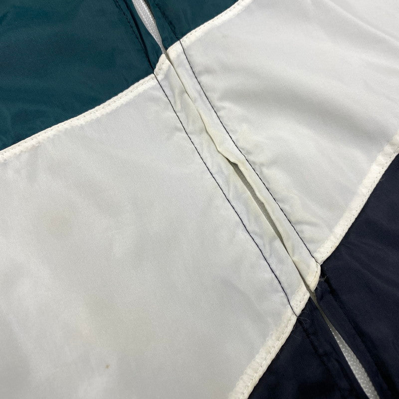 【中古品】【メンズ】 OLD NIKE オールド ナイキ 銀タグ 90S BIG SWOOSH ZIP NYLON JACKET ビッグ スウッシュ ジップ ナイロン ジャケット アウター 146-260721-cs-06-izu サイズ：L カラー：グリーン×ホワイト×ブラック 万代Net店