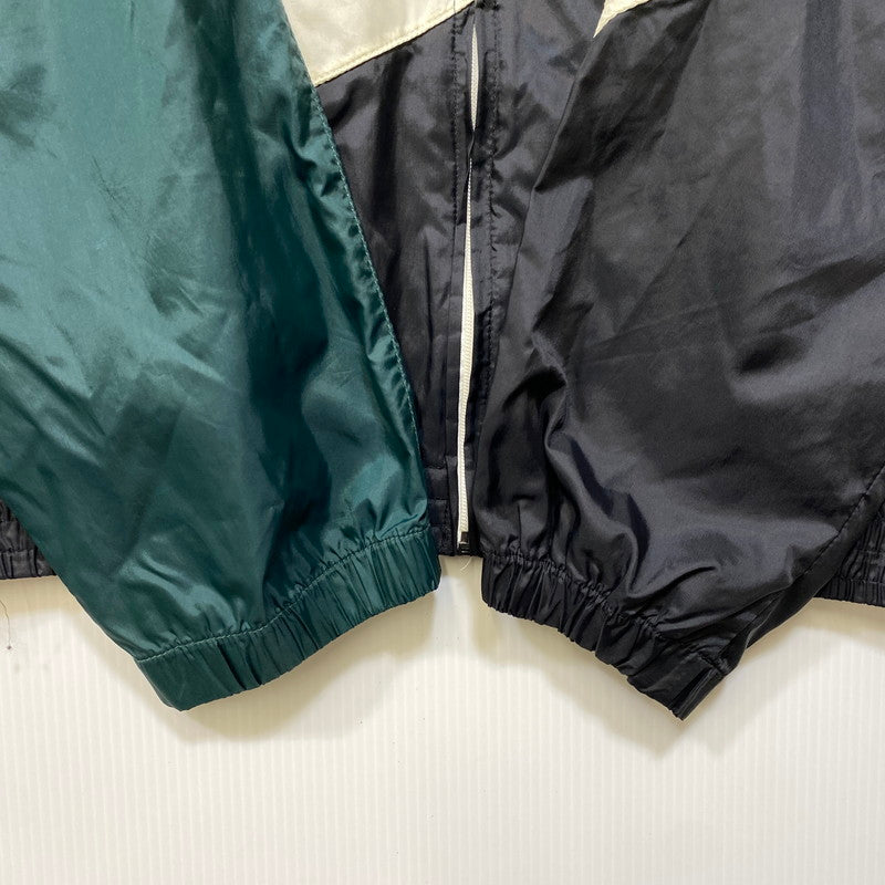 【中古品】【メンズ】 OLD NIKE オールド ナイキ 銀タグ 90S BIG SWOOSH ZIP NYLON JACKET ビッグ スウッシュ ジップ ナイロン ジャケット アウター 146-260721-cs-06-izu サイズ：L カラー：グリーン×ホワイト×ブラック 万代Net店