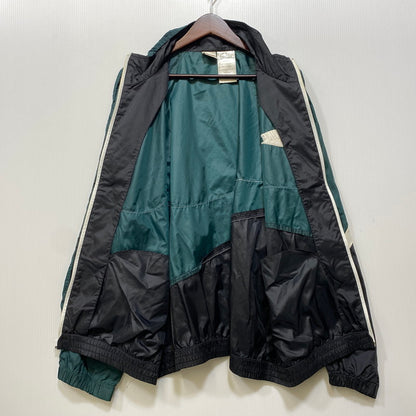 【中古品】【メンズ】 OLD NIKE オールド ナイキ 銀タグ 90S BIG SWOOSH ZIP NYLON JACKET ビッグ スウッシュ ジップ ナイロン ジャケット アウター 146-260721-cs-06-izu サイズ：L カラー：グリーン×ホワイト×ブラック 万代Net店
