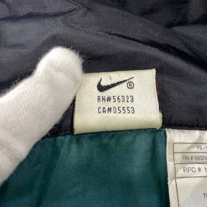 【中古品】【メンズ】 OLD NIKE オールド ナイキ 銀タグ 90S BIG SWOOSH ZIP NYLON JACKET ビッグ スウッシュ ジップ ナイロン ジャケット アウター 146-260721-cs-06-izu サイズ：L カラー：グリーン×ホワイト×ブラック 万代Net店