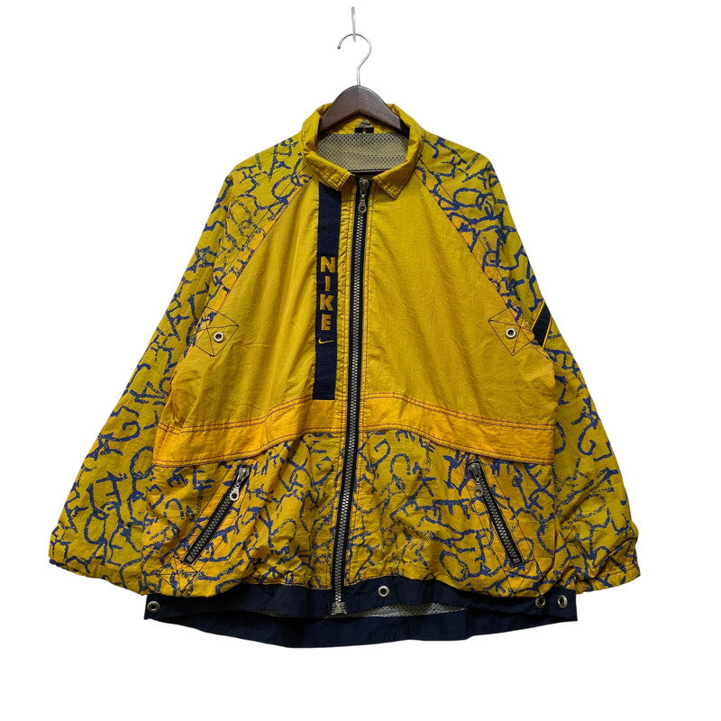 【中古品】【メンズ】 OLD NIKE オールド ナイキ 白タグ 90S 幾何学模様 ZIPUP NYLON JACKET ジップ アップ ナイロン ジャケット アウター 146-260721-cs-07-izu サイズ：XL カラー：イエロー×ブルー 万代Net店