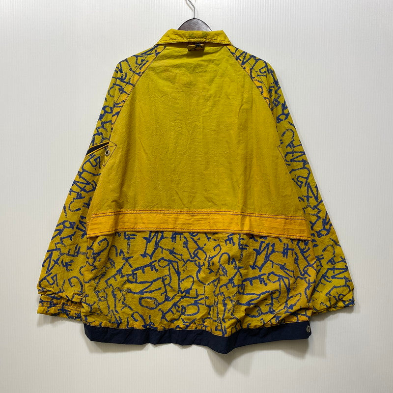【中古品】【メンズ】 OLD NIKE オールド ナイキ 白タグ 90S 幾何学模様 ZIPUP NYLON JACKET ジップ アップ ナイロン ジャケット アウター 146-260721-cs-07-izu サイズ：XL カラー：イエロー×ブルー 万代Net店
