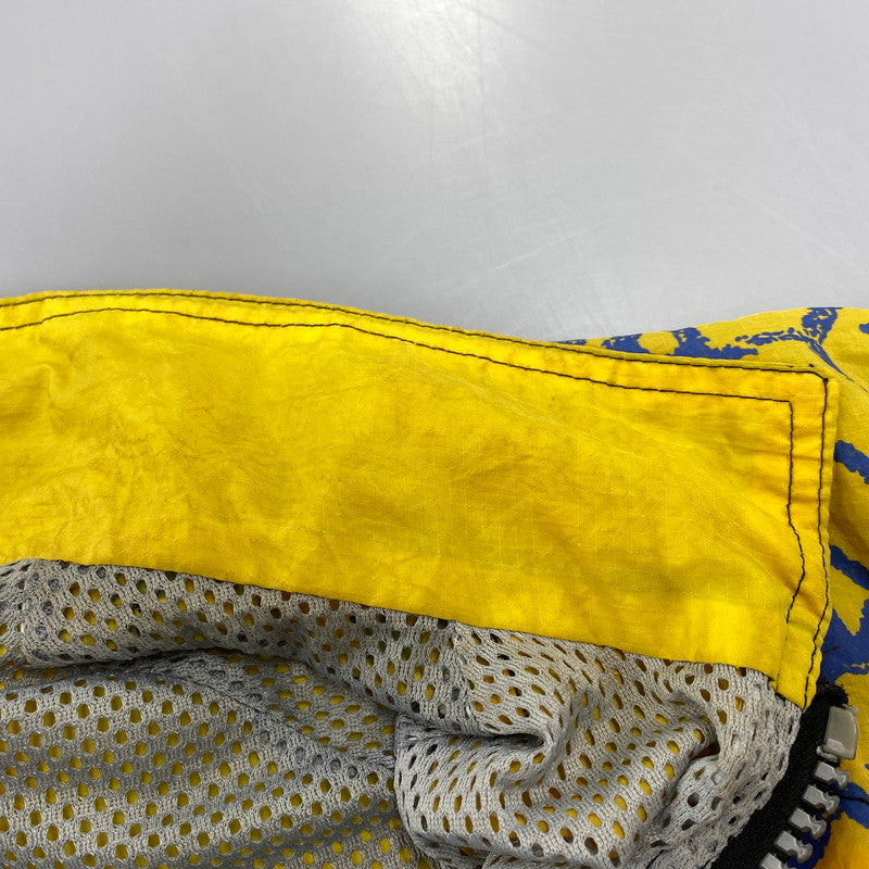 【中古品】【メンズ】 OLD NIKE オールド ナイキ 白タグ 90S 幾何学模様 ZIPUP NYLON JACKET ジップ アップ ナイロン ジャケット アウター 146-260721-cs-07-izu サイズ：XL カラー：イエロー×ブルー 万代Net店