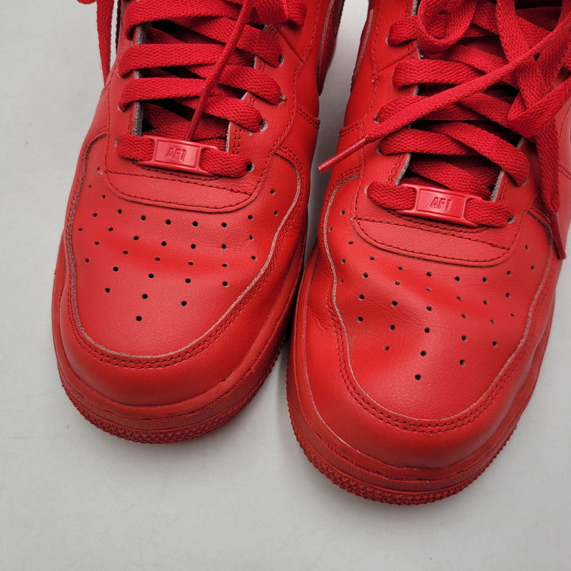 【中古品】【メンズ】 NIKE BY YOU ナイキ バイ ユー AQ3771-994 AIR FORCE エア フォース 1 HIGH ハイ スニーカー シューズ 靴 160-260724-ya-14-izu サイズ：27cm カラー：レッド 万代Net店