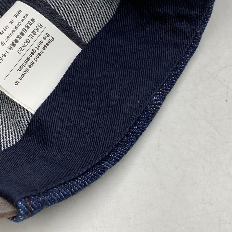 【中古品】【メンズ/レディース】 DESCENDANT ディセンダント SPY HOP 6PANEL CAP スパイホップ 6パネル キャップ 帽子 185-260721-as-05-izu サイズ：F カラー：インディゴ×ブラウン 万代Net店