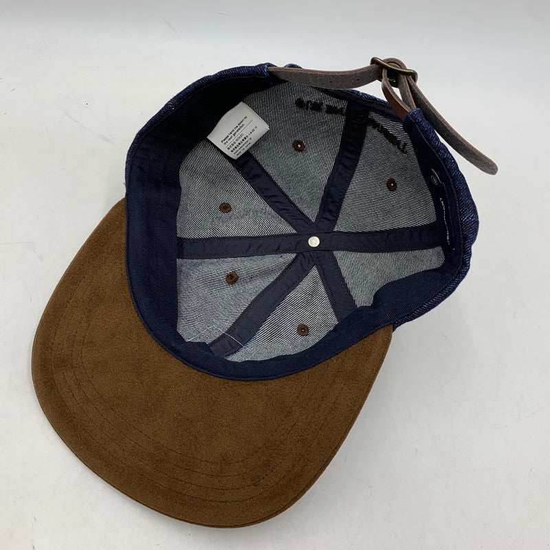 【中古品】【メンズ/レディース】 DESCENDANT ディセンダント SPY HOP 6PANEL CAP スパイホップ 6パネル キャップ 帽子 185-260721-as-05-izu サイズ：F カラー：インディゴ×ブラウン 万代Net店